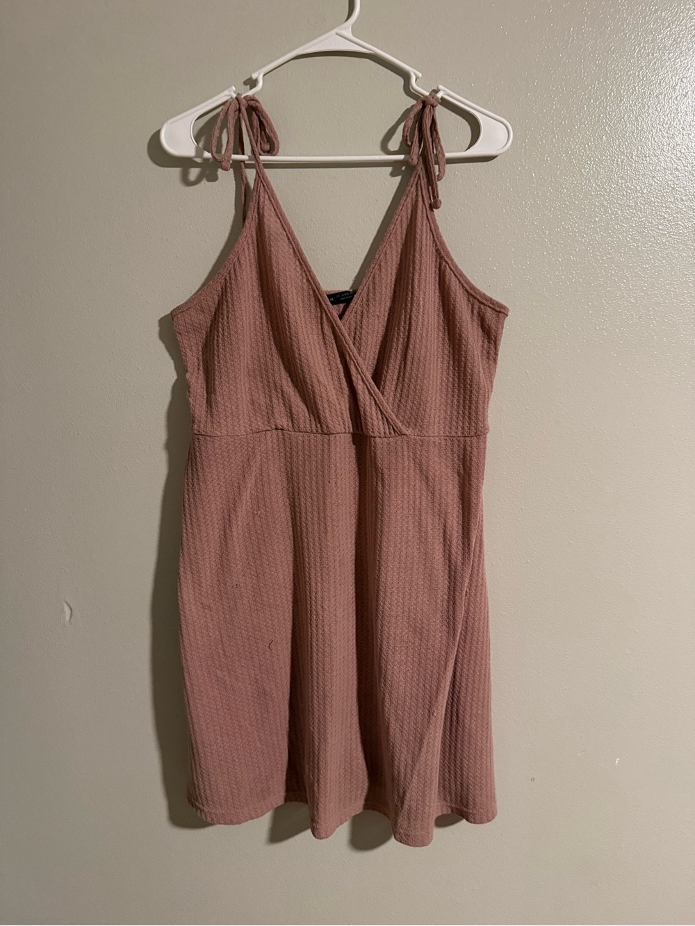 SHEIN Dusty Rose Tie-Shoulder Mini Dress